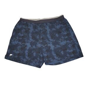 Fabletics Fundamental Short II Lined 5” Men’s XXL Blue Camo Print EUC